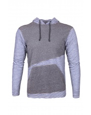 Bawełniana bluza męska ASKLEV blue stripes/periscope grey