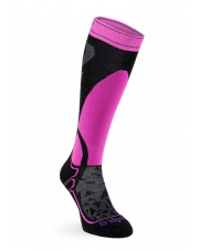 Skarpety BRIDGEDALE  narciarskie Ski Mid Merino E - black/fluro pink