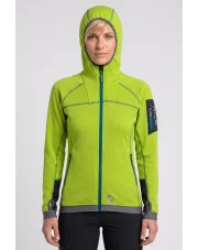 Damska bluza techniczna MILO  Heyoo lime green/deep ocean zip