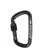 KARABINEK D-Shape CF SG (Screw Gate) - black