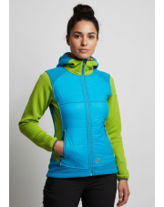 Techniczna kurtka polarowa damska DEVE LADY - blue aster/blue sky/lime green 