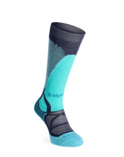 Skarpety narciarskie damskie Bridgedale Ski Mid Merino E Pattern - dark denim/aqua