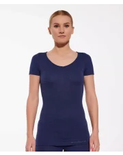 Koszulka damska z krótkim rękawem COMFORT MERINO BRUBECK granatowa