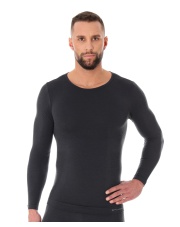 Męska koszulka z długim rękawem z wełną merino COMFORT WOOL GRAFITOWY 