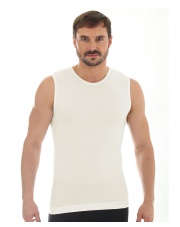 Męski bezrękawnik z wełną merino COMFORT WOOL Brubeck kremowy 
