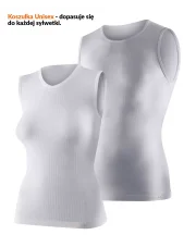 Koszulka unisex typu Base Layer bez rękawów Brubeck biały