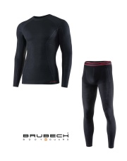 Zestaw męski Brubeck z wełną merino ACTIVE WOOL czarny 