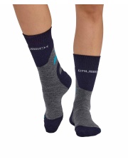 Skarpety damskie TREKKING MERINO Brubeck grafitowo/niebieski