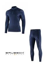 Zestaw bielizny Brubeck Extreme merino granat spodnie LE1352 + bluzka LS1610