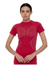 SS1465W Koszulka damska z krótkim rękawem DRY malinowy/szary