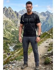 Koszulka męska z krótkim rękawem DRY czarny/grafitowy SS1466M BRUBECK