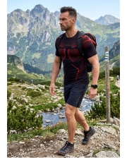 SS1466M Koszulka męska z krótkim rękawem DRY czarny/czerwony BRUBECK    