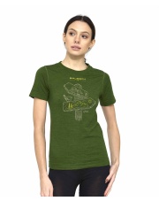 Koszulka damska z krótkim rękawem Brubeck OUTDOOR WOOL PRO zielony 
