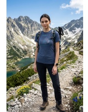 Koszulka damska z krótkim rękawem Brubeck OUTDOOR WOOL PRO niebieska