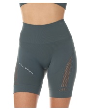  Damskie krótkie legginsy bezszwowe sportowe GYM - zielony