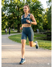 Damskie krótkie legginsy bezszwowe sportowe GYM - szare 
