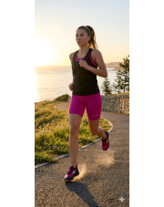 Spodnie do biegania 1/2 damskie RUNNING FORCE z czarną kieszenią 