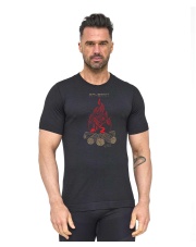 Koszulka męska z krótkim rękawem OUTDOOR WOOL PRO - czarny