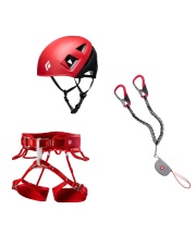 Zestaw na Ferratę KASK Black diamond Capitan rozmiar M/L + lonża Ocun Captur PRO + uprząż Twist
