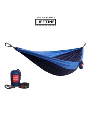 Hamak Double Deluxe Parachute nylon+ Straps Navy/Lt.Blue