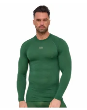 Wełniana koszulka męska z długim rękawem ACTIVE MERINO - zielony        