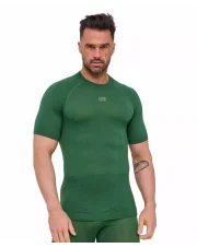 Wełniana koszulka męska Brubeck z krótkim rękawem ACTIVE MERINO - zilony
