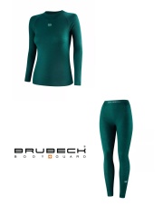 Zestaw damski Brubeck ACTIVE MERINO zielony LS1734W+ LE1430W
