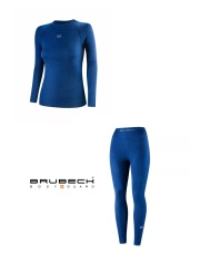 Zestaw damski Brubeck ACTIVE MERINO niebieski LS1734W+ LE1430W