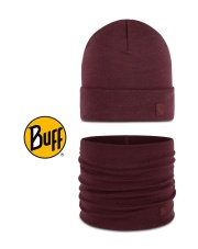  Zestaw BUFF MERINO HEAVYWEIGHT SOLID GARNET