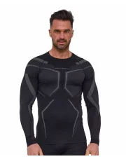 Męska termoaktywna bluza Brubeck z długim rękawem DRY czarny/grafitowy